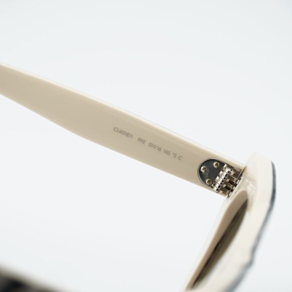 Celine CL40187I 99E Sunglasses White and Black Animal Cat Eye Frame, Grey Lenses main image 10
